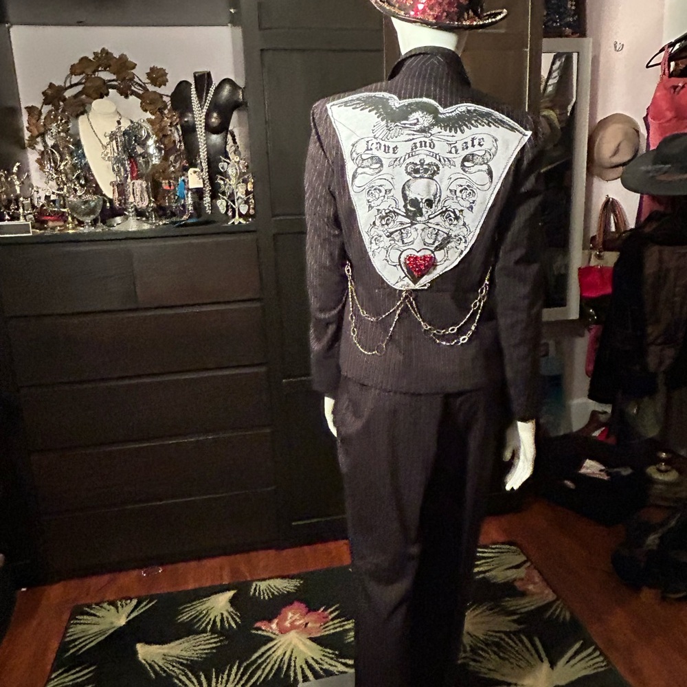 Jones, New York up cycled Gothic, punk avant-garde suit